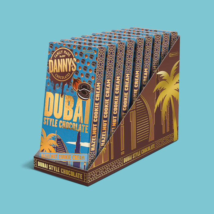 Dubai Hazelnut Cookie Cream 190g Chocolate Bars