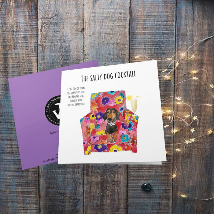 The Salty Dog Cocktail Greetings Card