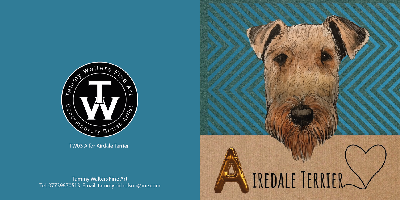 A is for Airedale Greeting Card Pack