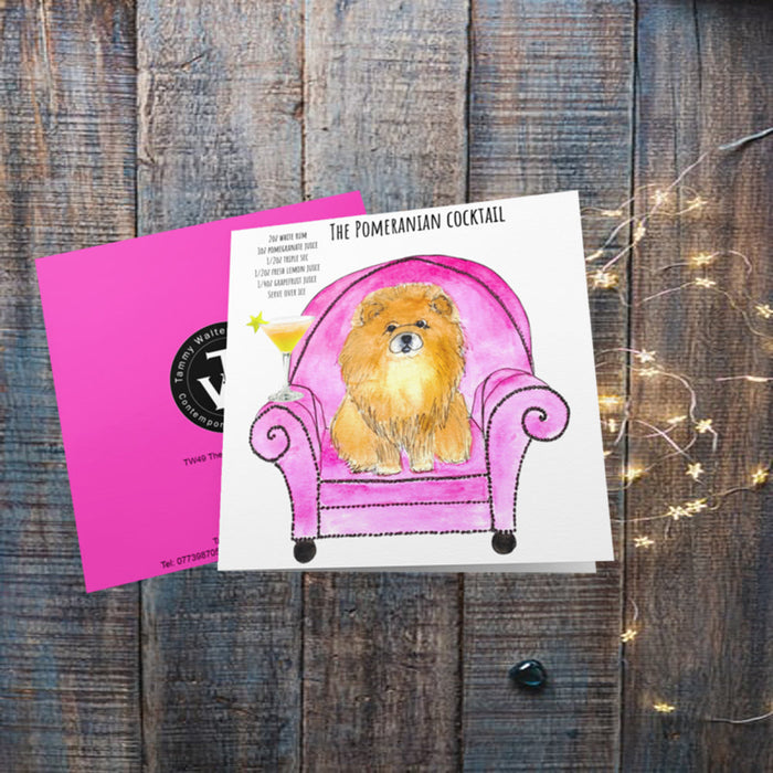 The Pomeranian Cocktail Greetings Card