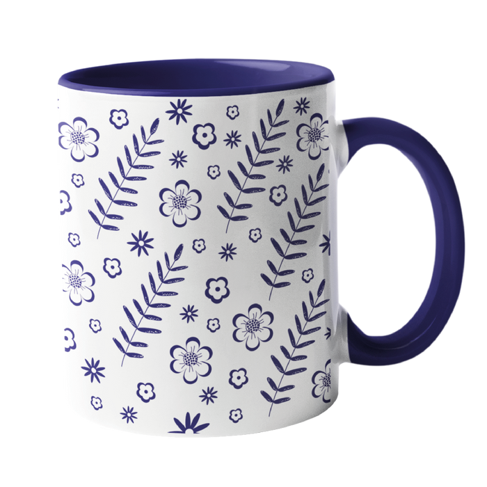 White Floral Mug