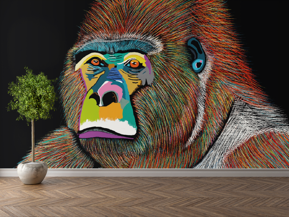Silver The Gorilla Wall Sticker 3m x 2m